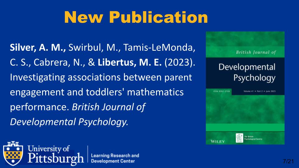 New publication by Melissa Libertus and Alex Silver!
Check it out: doi.org/10.1111/bjdp.1…