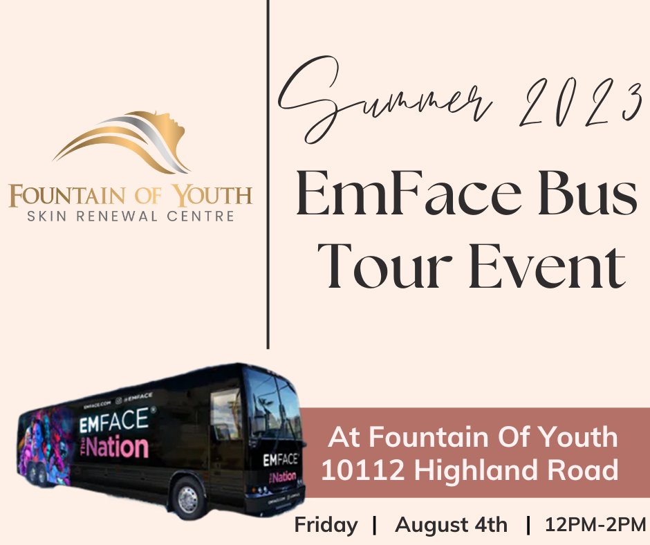 FOYSRC's tweet photo. We are just a few days away from our EmFace Bus Tour Event! 🎉

We'll be doing demos of Emsculpt Neo, Emsella and Emface, as well as offering exclusive event pricing plus 20 free units of Jeuveau and free merchandise with every package purchase!

We can't wait to see you there! https://t.co/7PI9uBnPpp