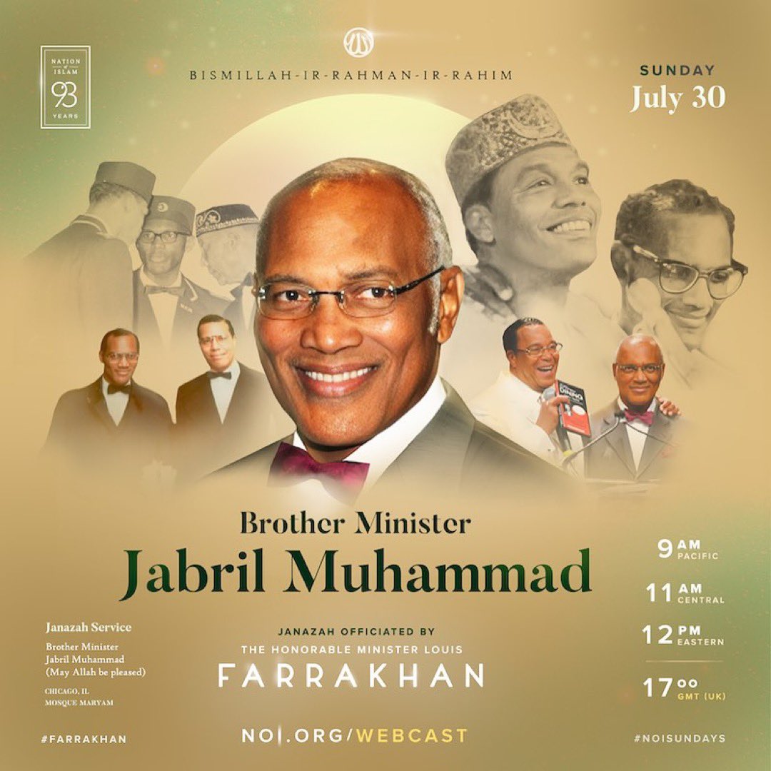 BroQiyamBlog's tweet photo. Full Replay: Janazah Service for Minister Jabril Muhammad officiated by The Honorable Minister @LouisFarrakhan https://t.co/Uwp7OnR0hB #Farrakhan 🎺 #JabrilMuhammad https://t.co/brbrLdeWKN
