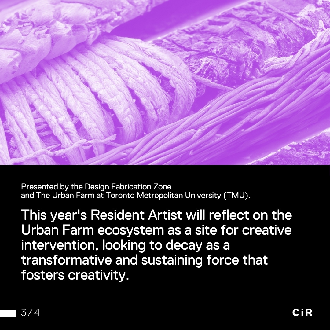 DesignFabZone's tweet photo. Call for Proposals! This year's Creative in Residence Program has the theme of 🍂DECAY🍂. The program is run by the TMU Urban Farm and DFZ. The CiR program runs from Sept-Nov 2023. Learn more and apply at https://t.co/2apTck2JAx
#artistopportunities #opencall
#torontoartist https://t.co/o8ssXd8Z3S