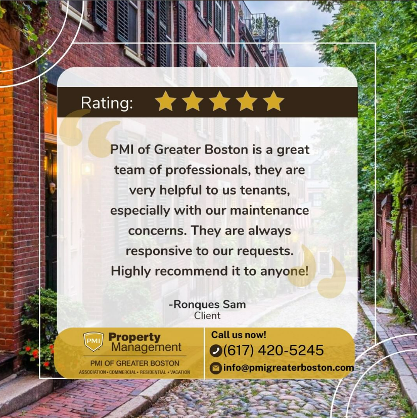 PMIGrterBoston's tweet photo. We appreciate your recognition of our work. PMI of Greater Boston is delighted to help and excited to complete our job! We'll be even more diligent to provide you with top-notch services!
For more information, Call us at: 617-420-5245
#investmentproperty #landlords #goodreview https://t.co/j72RvWOFs0
