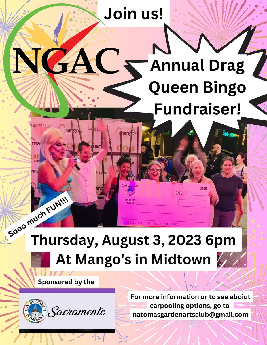 ArtsNatomas's tweet photo. Getting ready for Drag Queen Bingo at Mangos in Midtown this Thursday, August 3, 2023! Be ready to PARTY! Thanks to the @SacRCC for this great opportunity to share Natomas swag with the Central City crowd! So much FUN!! Save the date! Get there early! Bring CASH for the O69's!! https://t.co/moPoHclPgI