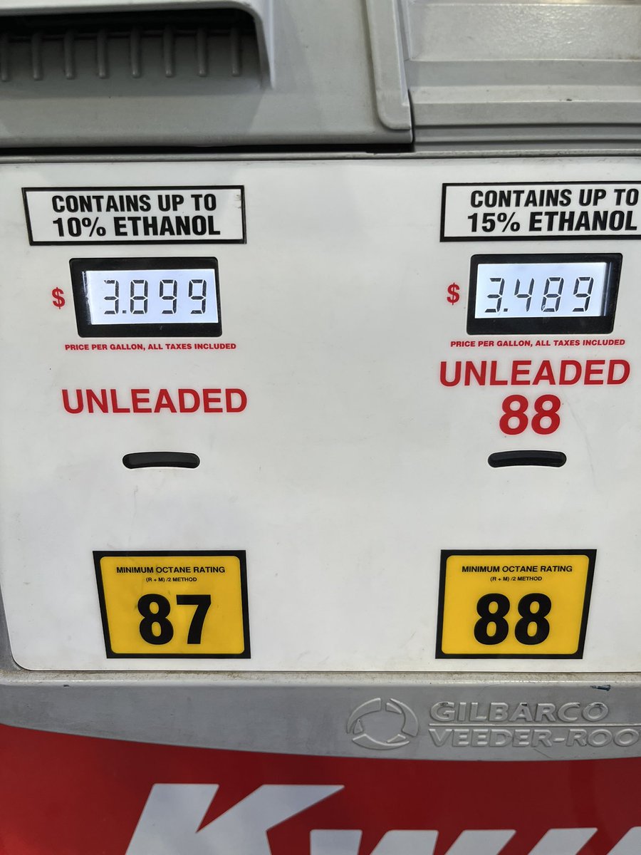 abirr75's tweet photo. Filled up with #Unleaded88 @KwikTrip in Rosemount. Can’t beat that savings! @mncorn https://t.co/fo0666w6QT