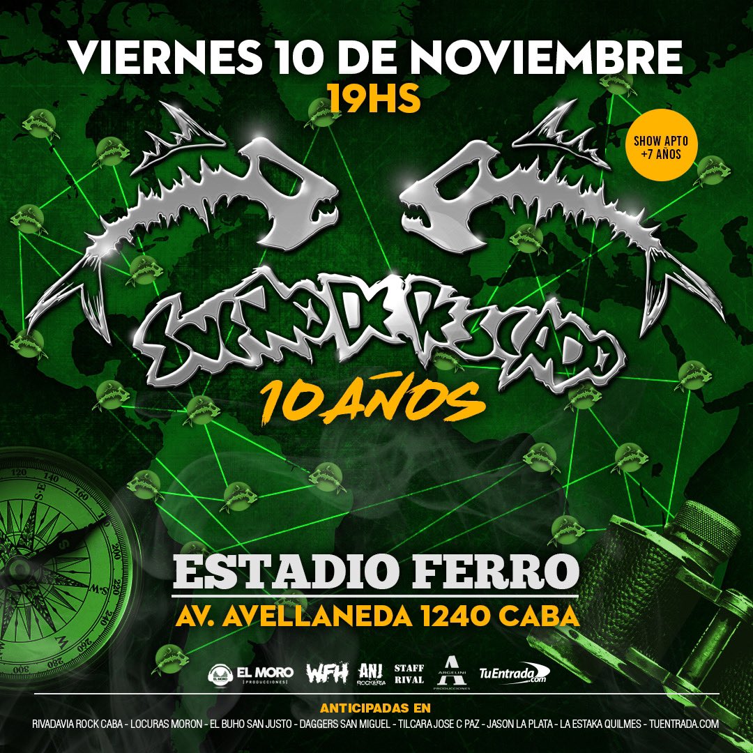 sdepescado's tweet photo. 🔜 #SDP10Años

¡Este 10/11 volvemos a los escenarios para festejar los 10 años de Sueño de Pescado!

📍 Estadio Ferro (Av. Avellaneda 1240, CABA).

🎫 Entradas disponibles en:
▪️ @tuentrada 
⚠️ Las primeras 500 entradas con descuento costarán $5.500. Después $7.000. https://t.co/OLEjZMlUnC
