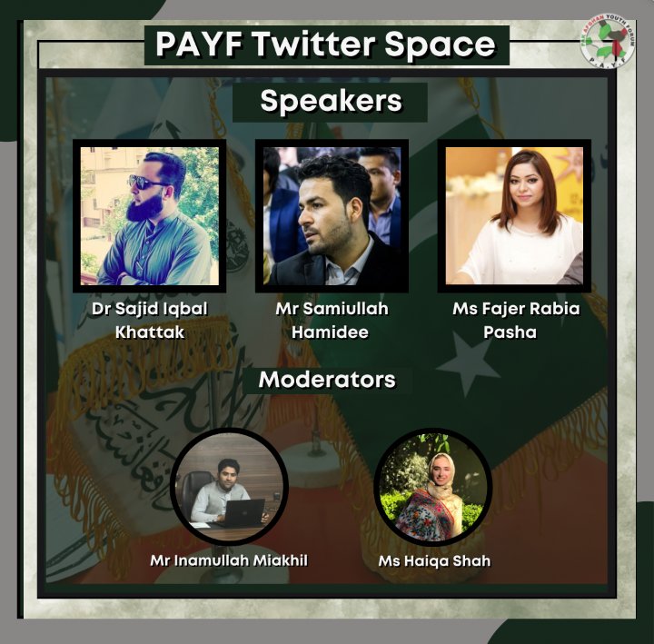 payf_official's tweet photo. [PAYF  - #SpaceSession Rewind]

A Twitter space session on the theme of regional connectivity between Pak and Afghan was conducted on 30th July, 2023. https://t.co/eq9le5xqHX