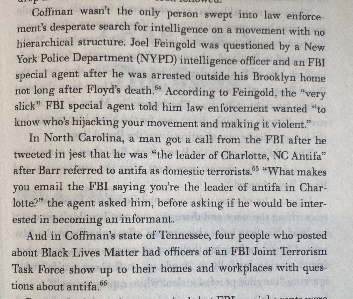 sahilkapur's tweet photo. Reading @RyanJReilly’s book Sedition Hunters and there’s a revealing section about the FBI’s “desperate search” circa 2020 to bust ANTIFA leaders amid Trump and AG Barr’s persistent focus on antifa, only to keep hitting dead ends and learning that it’s not really an organization. https://t.co/oSqv06Pq81