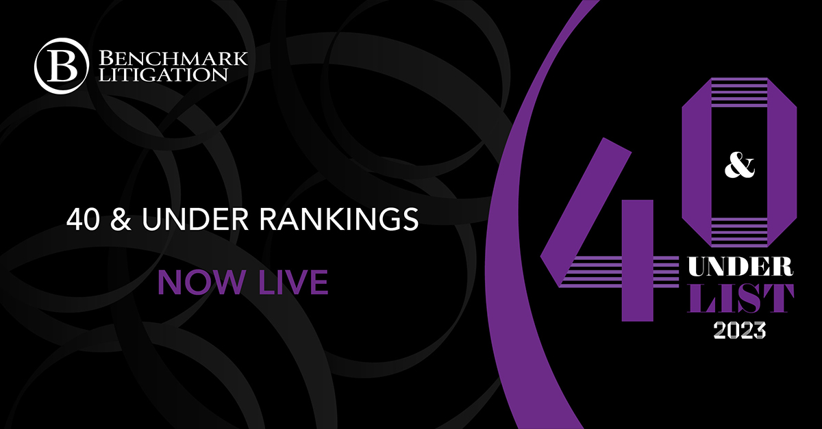 BenchLitigation's tweet image. We are pleased to announce that the 2023 Benchmark 40 &amp;amp; Under List - US edition - is officially live! Click here: spr.ly/6018PwzZQ to see our list of the top emerging talent in litigation.

#Benchmark40andUnder #BenchmarkLitigation #TopLitigators