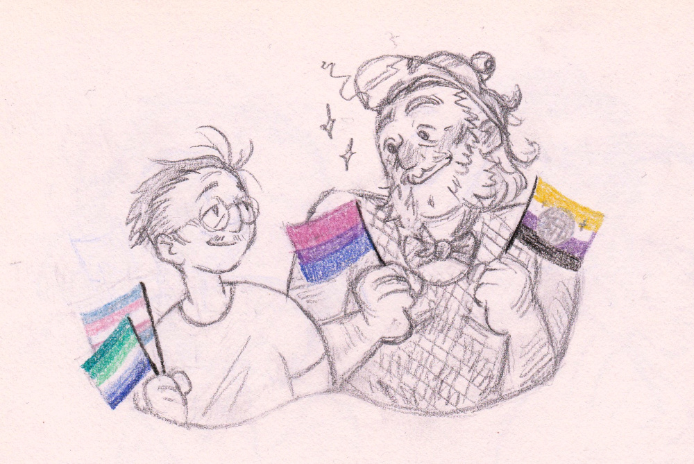 TakeThisPotion's tweet photo. NEW GENDER JUST DROPPED!

(bonus lil' sketch of the boys going to a pride event! :>)
#DiscoElysium https://t.co/EJioomJ2TU