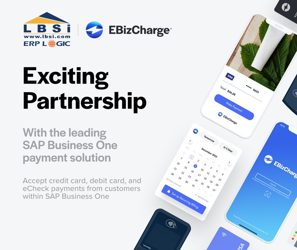 LBSiCleveland's tweet photo. LBSi is excited to announce our new partnership with EBizCharge, the leading SAP Business One payment processing solution! 
Book a demo here: https://t.co/KDgFT2nun6 https://t.co/0nMXiCQ6cT