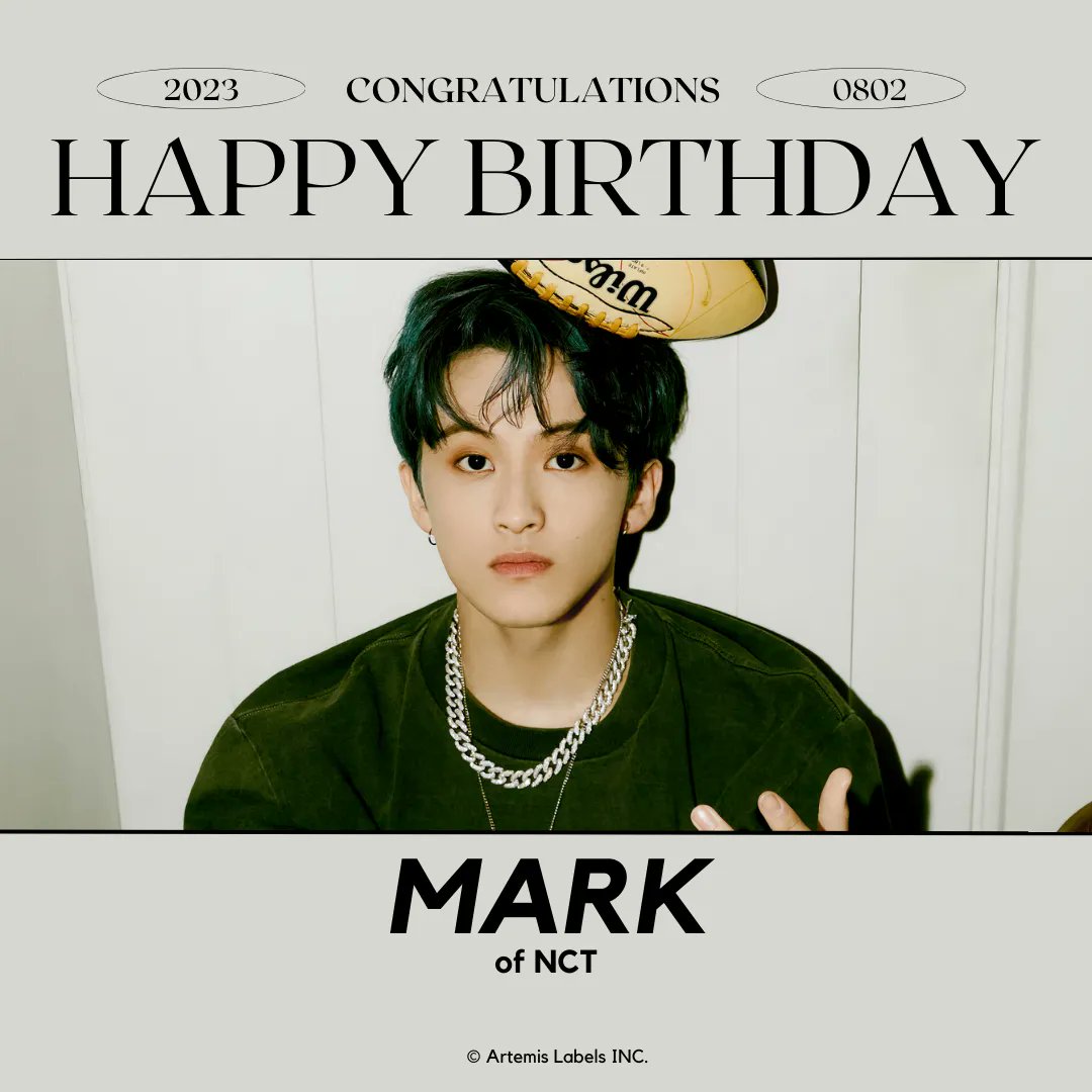 artemis_labels's tweet photo. Happy birthday to NCT's, Mark (마크)  🎂🥳!

✅ 08.02.23

© 2023 @Artemis Labels INC.
All rights reserved to @artemislabels 
 
#NCT #엔시티 #NCT_U #NCT127 #NCT_DREAM #SUPERM #마크 #MARK #HappyMARKDay #Happy_MARK_Day @NCTsmtown https://t.co/E6ajFBb5Xd
