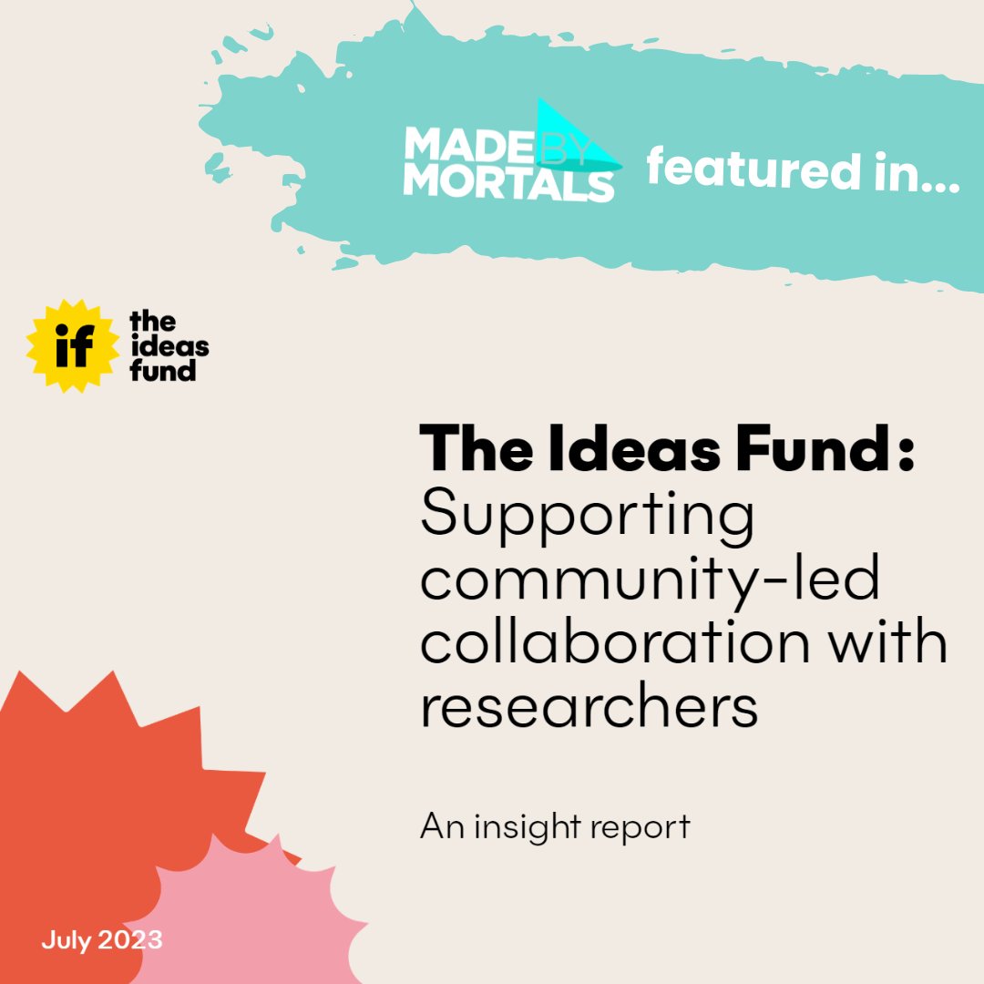 Made by Mortals (@madebymortals) on Twitter photo <a href="/TheIdeasFund/">TheIdeasFund</a> have shared their insight report on community-led collaboration with researchers. Our relationship with Dr <a href="/SaqbaBatool/">Dr. Saqba Batool</a> is featured as a case study, exploring the #domesticabuse work within our Hidden programme.
readymag.com/theliminalspac… <a href="/BritSciAssoc/">British Science Association</a> <a href="/wellcometrust/">Wellcome</a> <a href="/TheIdeasFund/">TheIdeasFund</a> have shared their insight report on community-led collaboration with researchers. Our relationship with Dr <a href="/SaqbaBatool/">Dr. Saqba Batool</a> is featured as a case study, exploring the #domesticabuse work within our Hidden programme.
readymag.com/theliminalspac… <a href="/BritSciAssoc/">British Science Association</a> <a href="/wellcometrust/">Wellcome</a>