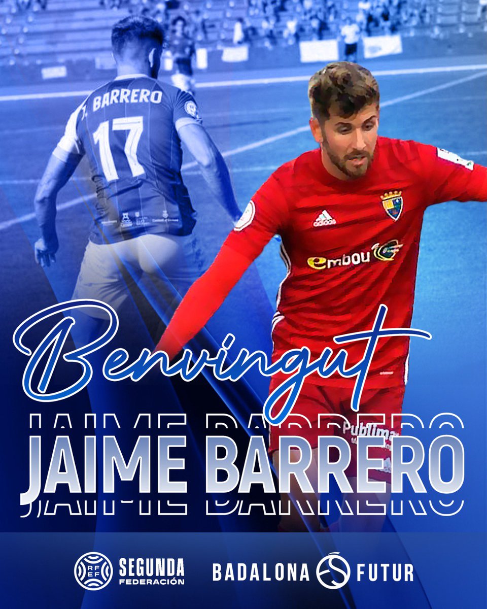 ✍️ | <a href="/jaimebarrero10/">Jaime Barrero</a>, nou jugador del CF Badalona Futur.

𝐁 𝐄 𝐍 𝐕 𝐈 𝐍 𝐆 𝐔 𝐓! 👋

#BadalonaÉsFutur