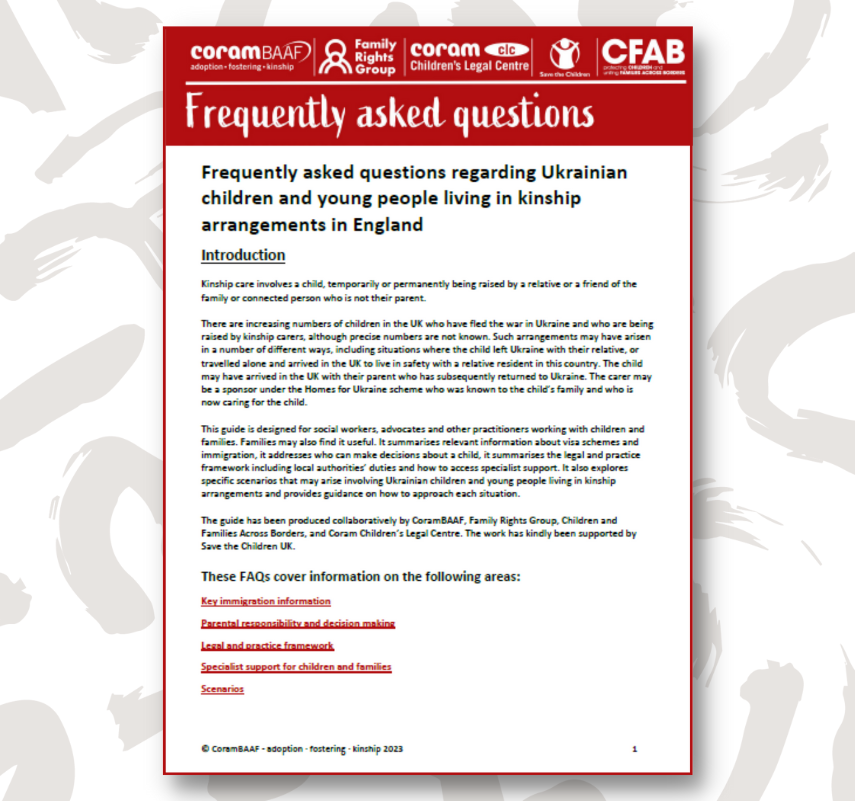 CoramBAAF's tweet photo. We have produced a set of comprehensive FAQs to help professionals navigate the tricky interface between social care and immigration law. 

We will also produce more resources over the next few months so keep an eye out for materials coming your way.    

https://t.co/fFx3UACo7e https://t.co/5Kb2IxOIPL