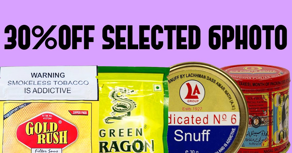 MrSnuffUK's tweet photo. 6PHOTO SALE! Check out what else is on sale via the link below:
https://t.co/GSe2mYsifA
.
.
.
.
.
.
#mrsnuff #sale #nasalsnuff #snufftobacco https://t.co/o3Y5HEuSvX