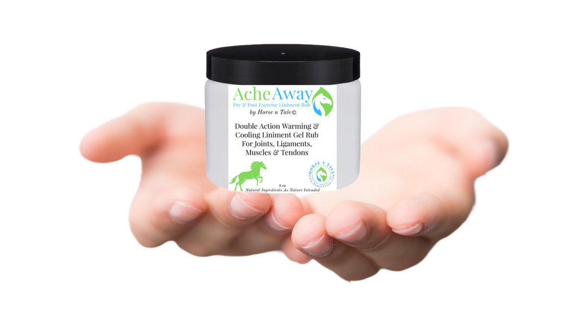 HorsenTale1's tweet photo. Ache away double action horse liniment gel rub. Pre & post exercise.
#horsentale #topicalequineproducts #naturalhorsecare #equine #horse #naturalingredients
#joints #ligaments #tendons #muscles #painmanagement
#pain #horseliniment #acheawayhorseliniment #liniment
#AcheAway https://t.co/FzDf4TOmkT