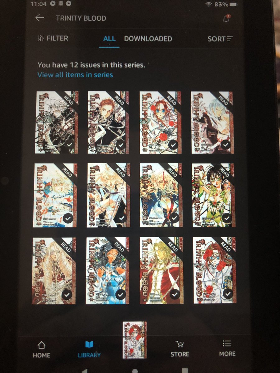 bangtan_monbebe's tweet photo. I forgot it ended on a cliffhanger and I’m madder then ever!! 8$ each CAD and I’ll never know how it’s supposed to end 🥲 #trinityblood #manga #kindle https://t.co/AX3whVHcC8