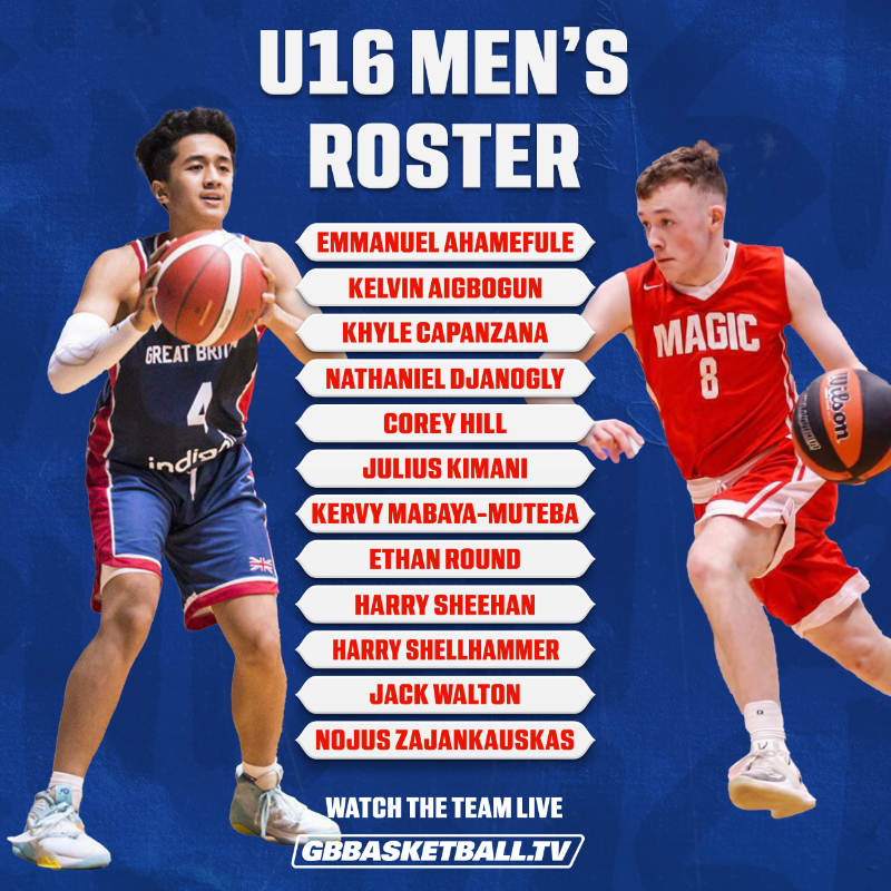 gbbasketball's tweet photo. 🙌 SQUAD READY!

🇬🇧 Head coach Troy Culley has confirmed his Under-16 Men’s roster for the FIBA European Championship Division B, which start on Friday!

#BritishBasketball