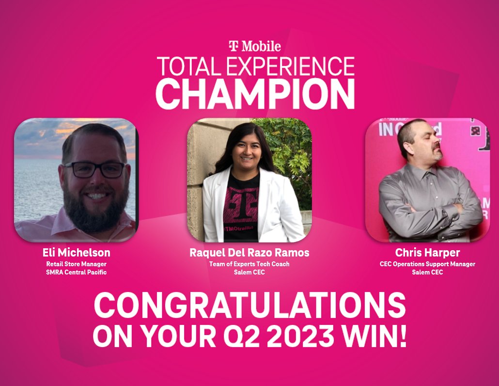 Massive congrats to the #MountainWestArea #TotalExperience Champions for Q2 2023!  Amazing partnerships, amazing customer experiences, amazing people supporting those customers!