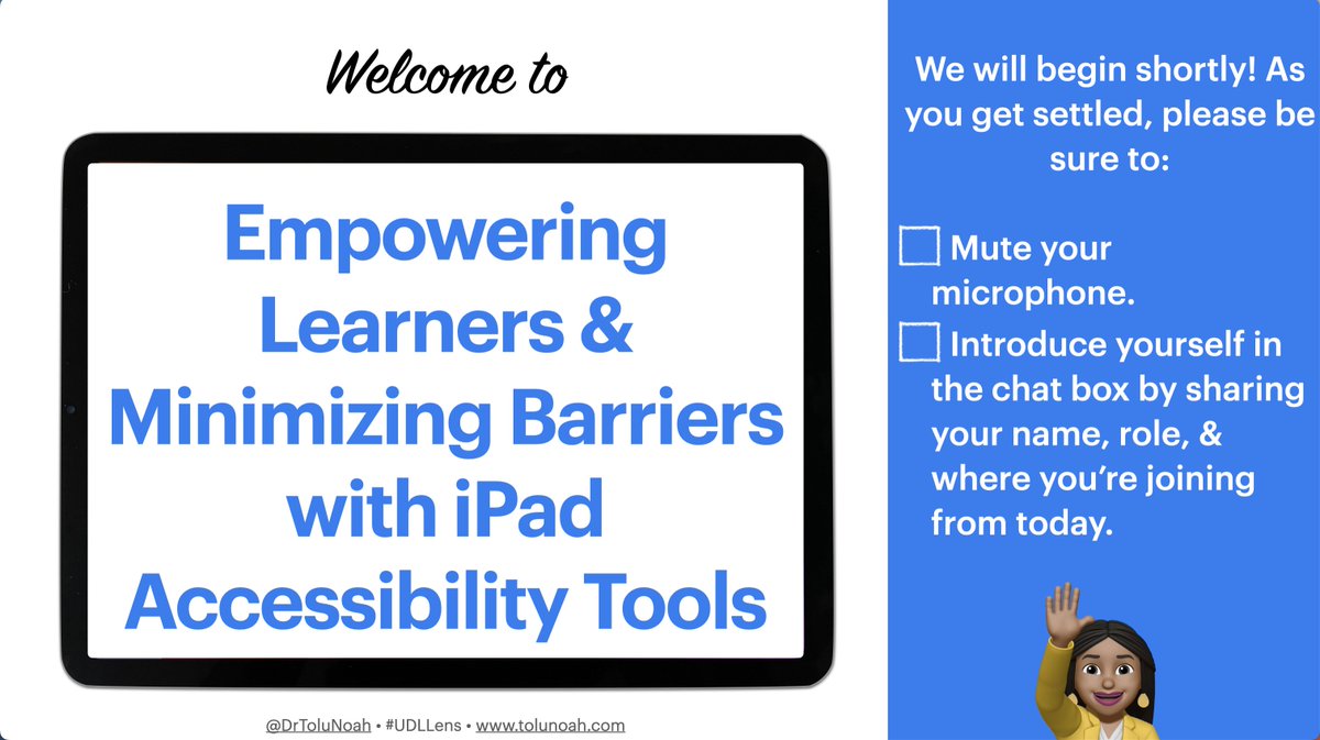 It's presentation day! Join me for 'Empowering Learners & Minimizing Barriers with iPad Accessibility Tools' this morning at the online @CAST_UDL Symposium! #UDLLens #UDLChat