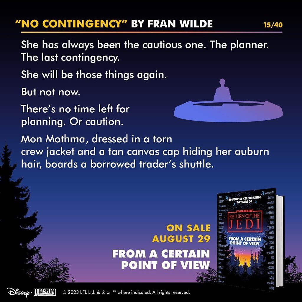 My (FIRST!!!?!!!!!) story for #StarWars #FromaCertainPOVReturns has been revealed.

“She has always been the cautious one. The planner… She will be those things again. But not now.” 

Since I was very small, I’ve always had questions about Mon Mothma… instagr.am/p/CvZ_-L3r1-v/