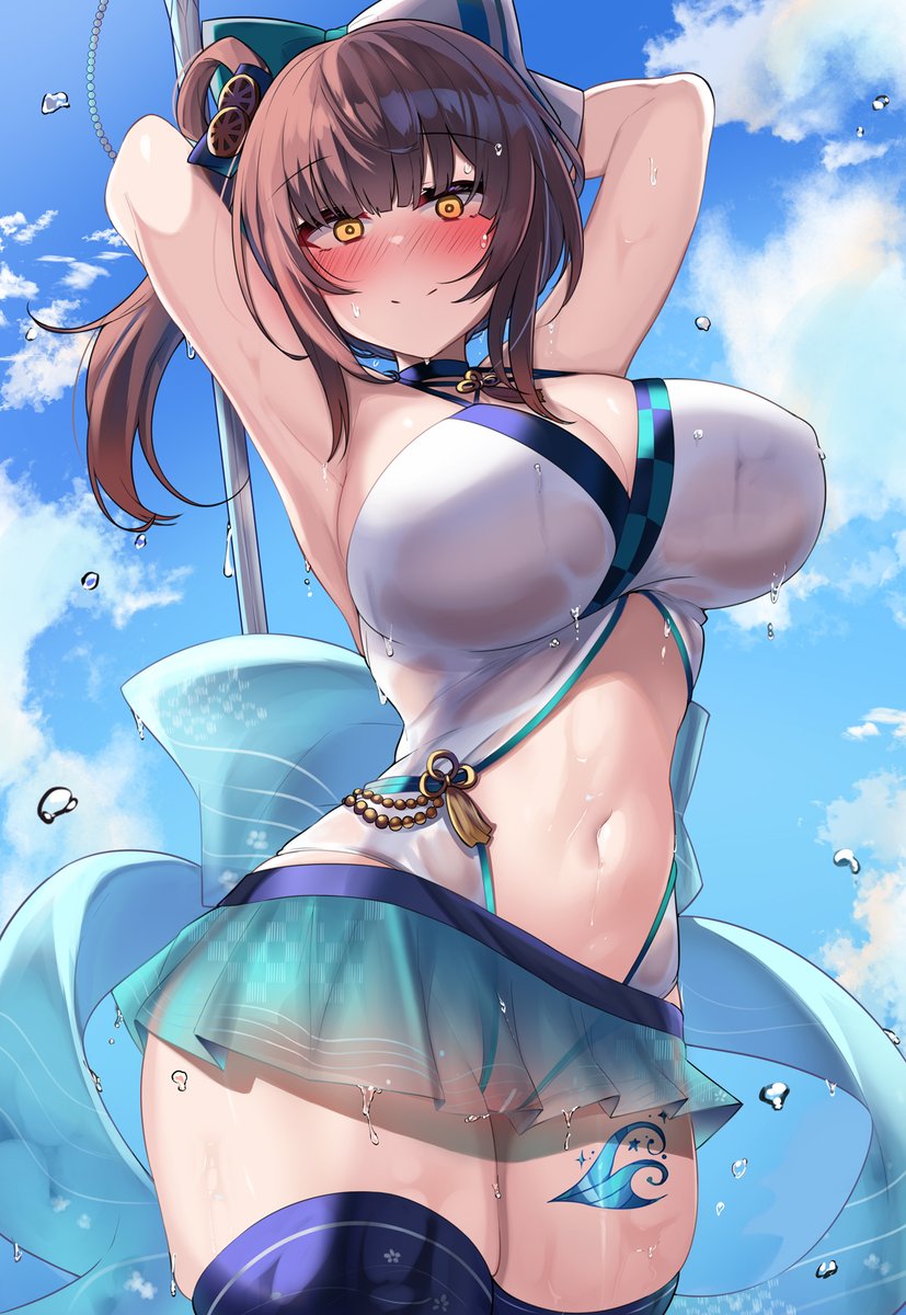 【R-18】水着馬車道嬢と濡れると透ける素材 そして更に吹っ切れちゃう差分 