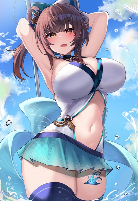 馬車道はげみ嬢のローソンプリントオリジナルブロマイド企画で描き下ろしを描かせてもらいもした
水着! 