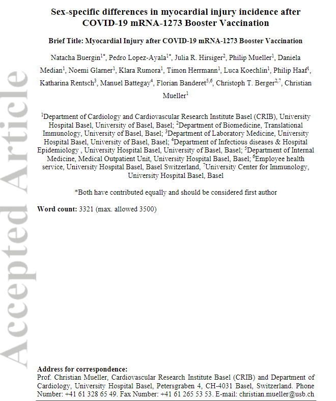 Inversionism's tweet photo. This is the highest quality paper ever produced on myocarditis risk post vaccination. 

https://t.co/ixTDPKqu52

The debate is unironically over. With this paper, on top of the numerous others and the mountain of anecdotes and examples with the never ending stories of athletes collapsing on the field, there should be zero doubt any more about the vaccine and it's causality.  

1 in 35 booster recipients suffered myocarditis. ONE IN THIRTY FIVE. 

Now go look up the data for the 5 year survival rate of those with myocarditis. 

https://t.co/rJFaxpf4uT

"The survival rate for myocarditis is 80% one year after having it and 50% five years later."

Millions are going to die around the world, and because these cardiovascular events are going to happen intermittently over long periods of time with many variables eliciting their manifestation and possible causal misattribution, the government and pharma are going to take advantage of this and try to obfuscate this data for as long as possible to prevent the world from revolting against them for knowingly murdering people. 

With this in mind, you now need to read this document called "death by medicine" by Gary Null, and understand they've been murdering us with their "treatments" for decades.  Iatrogenic deaths are GROSSLY under reported, and it's still the 3rd leading cause of death. 

If you factor in how we barbarically and wrongfully treat heart disease, cancer, and diabetes, you can easily argue that the medical system in general is the leading cause of death. 

https://t.co/PTVAzMnKsl

The westernized allopathic medical system is destroying the world. 

You should also read Cause Unknown by @DowdEdward 

https://t.co/7OrB6wcVxQ