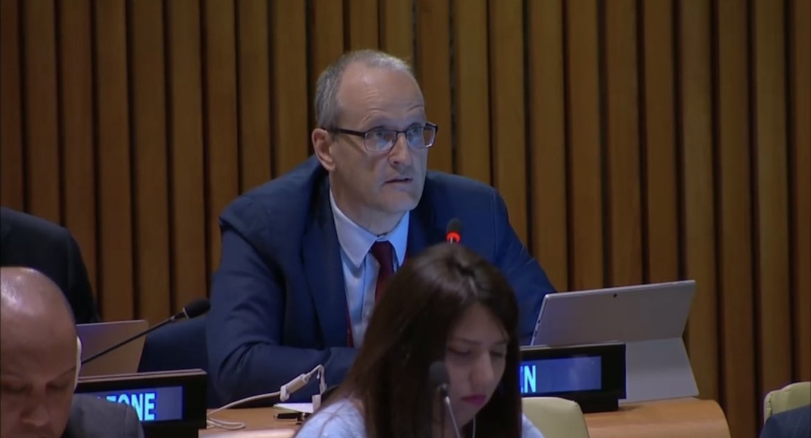 España 🇪🇸 ha intervenido hoy ante la #AGNU, en nombre de la Unión Europea 🇪🇺, para reiterar su pleno apoyo al acuerdo #BBNJ.