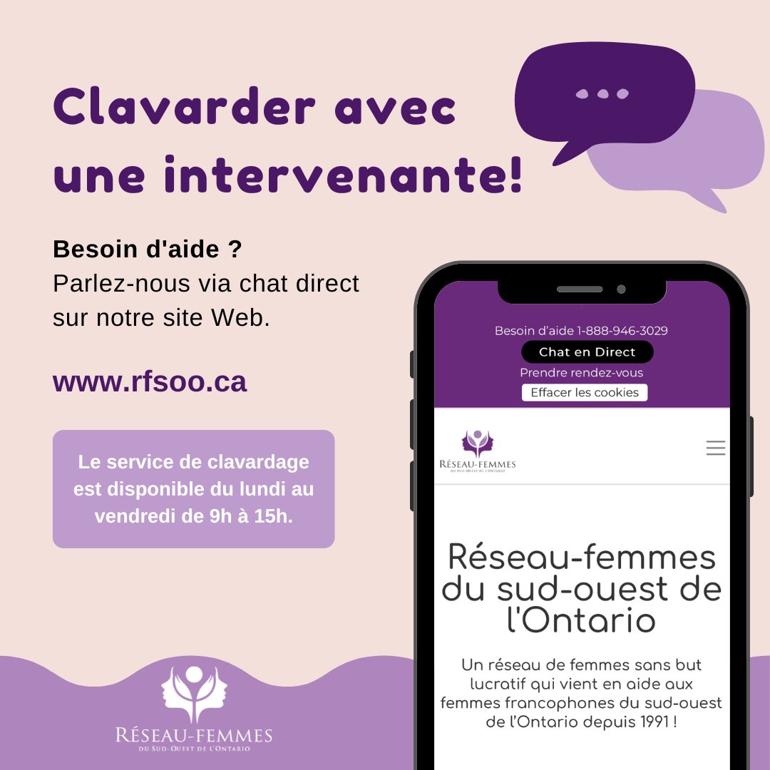 ReseauFemmesSOO's tweet photo. Tu n'es pas seule. Nous sommes là pour toi. https://t.co/Xd5CVy3saK
#clavardage #chatendirect #chat https://t.co/RvBq4Hr1MG