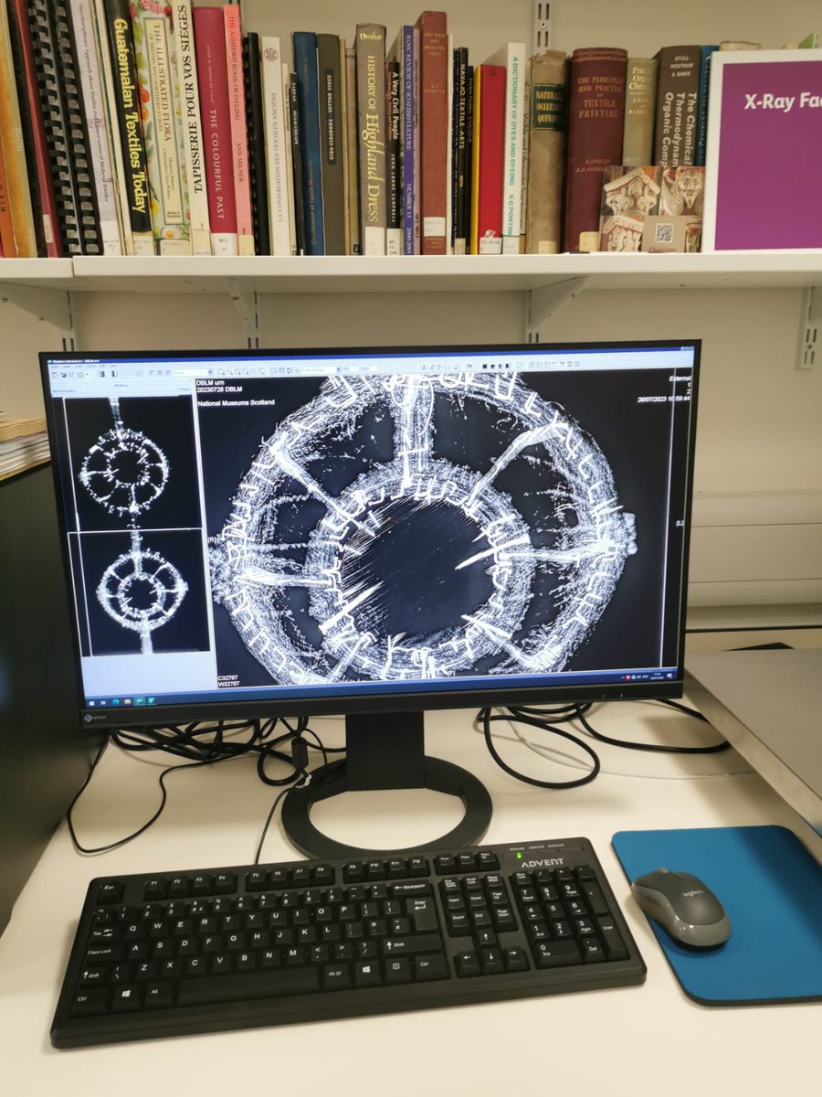 Through the @NMSPartnerships Exchange Project, our Community Researchers were able to test a fibre urn from the museum with help from staff at the @NtlMuseumsScot Collections Centre last week. These X-Rays and images can allow us to better understand its materials and structures.