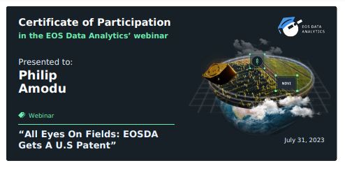 Fildada's tweet photo. In the face of challenges posed by climate change, the need for field data has become a necessity, especially for agriculture. EOS Data Analytics has been at the forefront of this.
I've found them resourceful &amp; useful over time and it thrills me to be part of their last class. https://t.co/zOO1AfuryQ