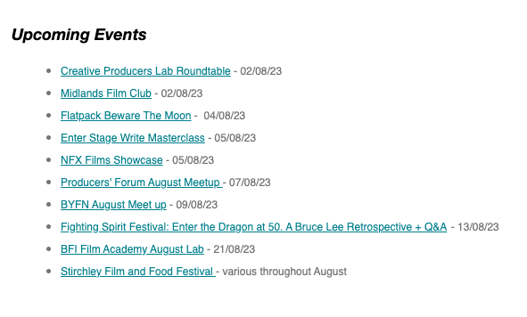 FilmBirmingham's tweet photo. ✨ Upcoming Events ✨

@bfinetwork @filmhubmidlands @networkfhm @BFIFilmAcademy @flatpack @TSC_COMPANY @FrenchDirector @BirminghamRep @byfn_mb @FSFilmFestival @mockbirdcinema @StirchleyCinema

🔗https://t.co/PlKPLlNrCG https://t.co/L1xZjaHAsB
