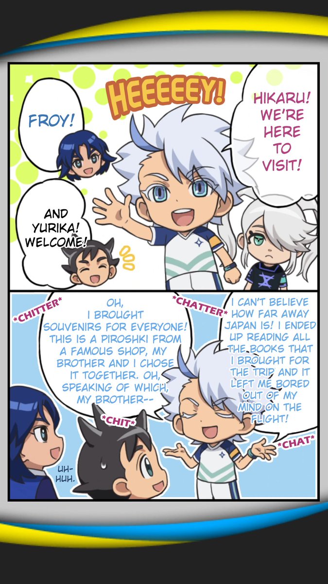 TaleOTheToaster's tweet photo. Each new YouTube short will release at 3pm (UK) to my channel daily until they're all out!

For the first 8, translations and graphics were provided by @DartsEnthusiast

All remaining comics were translated by @onkeikun (@InazumaSD_ENG) with graphics 8-21 by me and 21-30 by onkei https://t.co/tZgyrS5SBJ