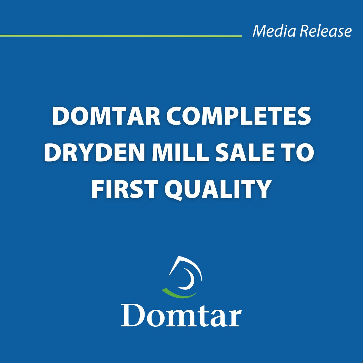 DomtarEveryday's tweet image. Domtar has completed its sale of the Dryden Mill to First Quality, satisfying the requirements of the consent decree issued by the Canadian Competition Bureau following its review of Domtar’s acquisition of Resolute. Read more from #FirstQuality: ow.ly/m2GE50Pq5M2