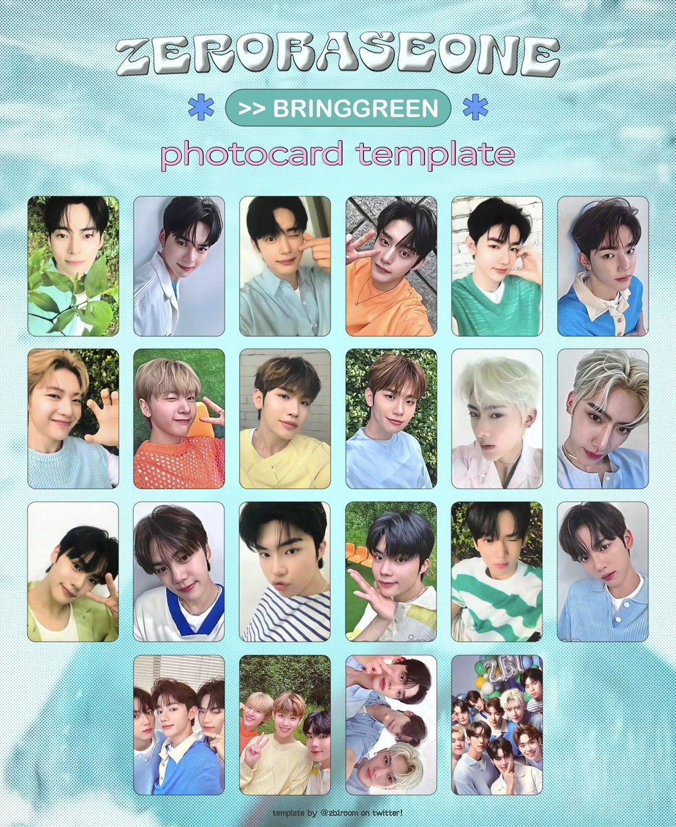 제로베이스원 ZB1 ZEROBASEONE! 'Bring Green' photocard template
