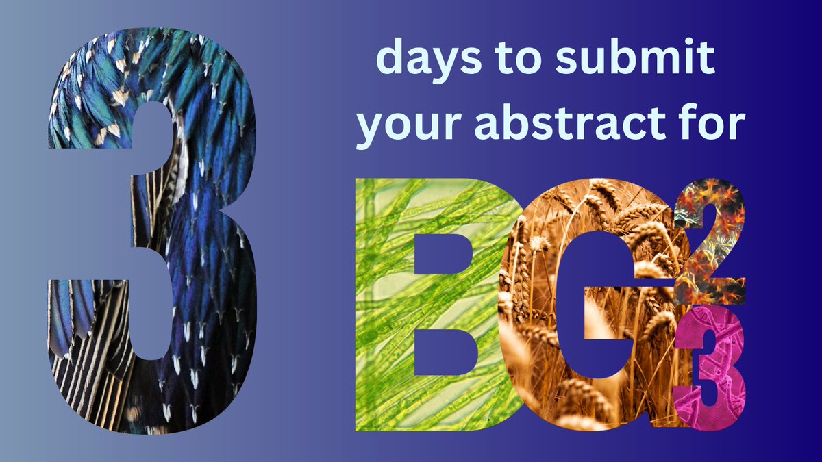 🚨 DEADLINE for #BG23 abstracts: August 3 🚨 Submit here👇 events.venue-av.com/e/BG23_registr… @EBPgenome @BioGenEurope @genomeark @DAISEA_AfricaBP @GIGA_COS @bat1kgenomes @darwintreelife @Bridgecol @SangerToL @iBOLConsortium @GenomeCanada @BioplatformsAus @BIOSCANEurope @erga_biodiv