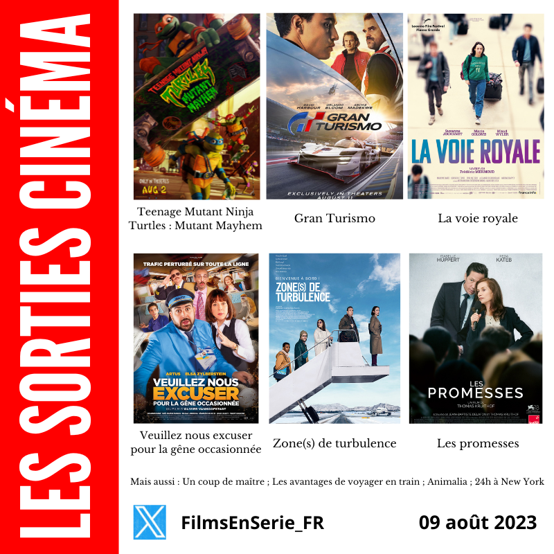 FilmsEnSerie_FR's tweet photo. #TeenageMutantNinjaTurtles, #GranTurismo, #LesPromesses... voici les sorties cinéma de ce mercredi 09 août : https://t.co/QdRXEIMvIz