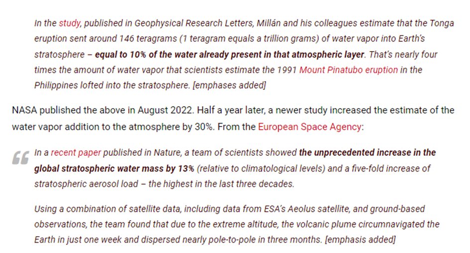 rolovee1's tweet photo. Alhoewel NASA en ESA het rapporteerden, hoorden we er niets over in de media.

De hoeveelheid waterdamp in onze atmosfeer nam met 10%, volgens een recentere studie zelfs met 30%, toe.

En waterdamp is het belangrijkste broeikasgas op aarde. https://t.co/yFOtcTjIne