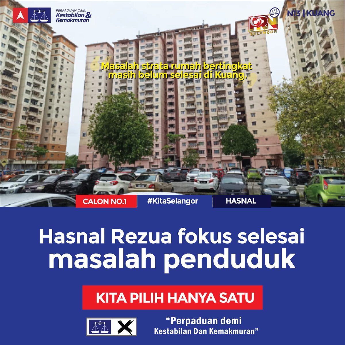 Menyedari masalah penduduk yang tiada kesudahannya, calon DUN N.13 Kuang, Datuk Hasnal Rezua Merican menawarkan diri membantu penduduk menyelesaikan masalah yang dihadapi kini.
#buatbaikdibalasbaik 
#PilihCalonNo1
#DunN13
#PilihHasnal !!