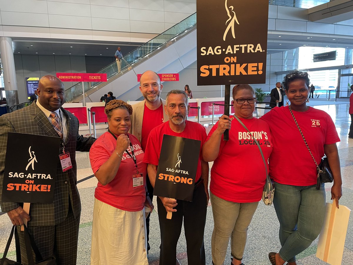 Honored to join <a href="/NAACP/">NAACP</a> <a href="/BostonNAACP1911/">NAACPBoston</a> <a href="/GBLCBoston/">Greater Boston Labor Council - GBLC</a> today as they support the <a href="/WGAEast/">Writers Guild of America East</a> <a href="/WGAWest/">Writers Guild of America West</a> <a href="/sagaftra/">SAG-AFTRA</a> strikers. Their fight is our fight.