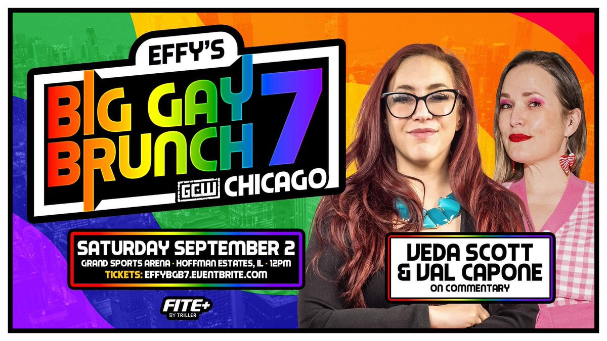 EFFYlives's tweet photo. So happy to have this knowledgeable entertaining team back on the call at EFFYβs BIG GAY BRUNCH!
Veda Scott and Val Capone will be dropping the microphone knowledge for our @FiteTV broadcast live and in person!
Bring them gifts and get tickets now!
https://t.co/kXh13iWZPr https://t.co/CuoF3YfXhv