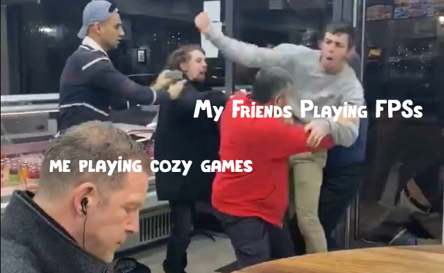 Me having a cozy wholesome time playing Ikonei Island while my friends are out there fighting for their lives in FPS 🥰💪

#cozygames #gamememe #FPS #gaming