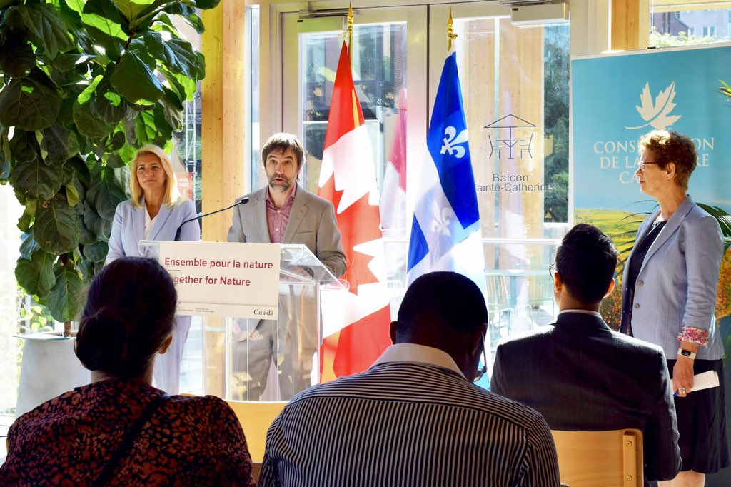 SameerZuberi's tweet photo. Today, Minister @S_Guilbeault announced that our government will be investing in habitat protection and in the recovery of #SpeciesAtRisk in the St Lawrence Lowlands. 🦉🌱 https://t.co/VLY1OJN97n