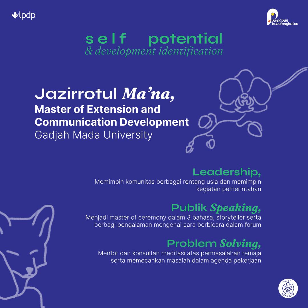 Jazirulma's tweet photo. Halo sobat Sasih
Saya Jazirrotul Ma'na tujuan studi Magister Penyuluhan dan Komunikasi Pembangunan UGM sebagai penerima beasiswa
@lpdp_ri siap mengikuti rangkaian PK bersama @pk210lpdp  Menggapai mimpi setinggi cinta pada negeri pertiwi 🇮🇩 #BeasiswaLPDP #LPDP2023 #UGM https://t.co/2vNEZFS4ek