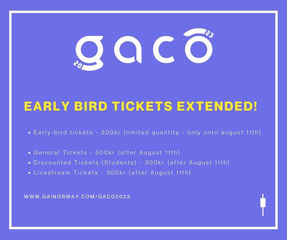 GAiNorway's tweet photo. We at GAiN felt the early bird ticket offer was a bit short! So we decided to extend it!
So get your tickets here before its to late! https://t.co/nKHvQnONPH
#gamemusic #gameaudio #soundtrack #gamemusic #gamedev #gameaudio #gametrack #GACO2023 https://t.co/aac5ttiQ1c