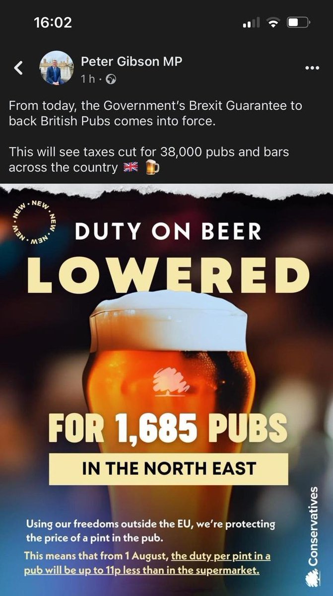 As a brewery policy we are apolitical and represent a spectrum of views. However, we can't view this post by @Gibbo4Darlo and say nothing. This is a total lie! Tax on draught beer hasn't gone up it is the same. The tax on bottles and cans has increased. This increase is ~ 5p