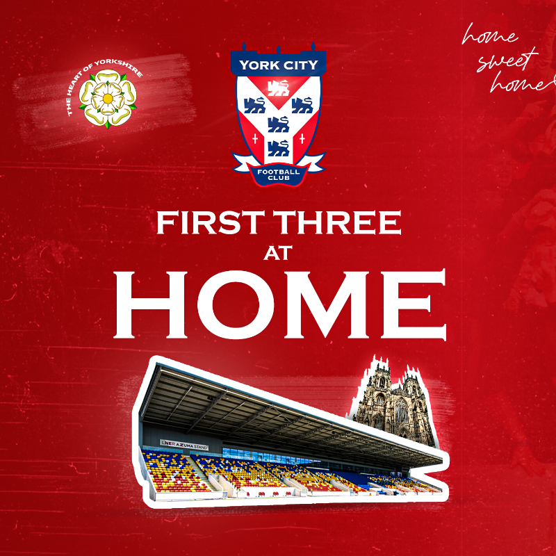 RyanBrookes23's tweet photo. While season ticket collection details should hopefully be published soon, non-ST holders can still back the Minstermen this month...

3⃣ huge games coming up at the LNER in August, starting this Saturday 👊

🎟️ Play your part and buy tickets here 👇

#YCFC