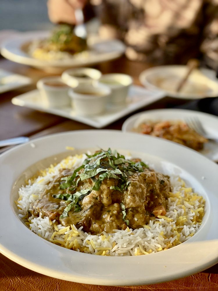 Enjoy a meal with us alfresco style on our patio! This refreshing stew is perfect for the summer. Pictured here is our veal ryehaan stew with a garlic yogurt base, fresh basil and diced tomatoes. 
PC: Yelp reviewer, Monica K.