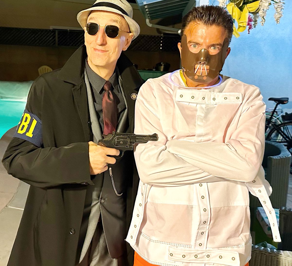 SouthieJack's tweet photo. Had a blast at a themed birthday party last night. Downside? They finally caught up with me! #HelloClarice 
Happy 38 @ogofthehrc! 🎂 https://t.co/hnVhfsP1GW