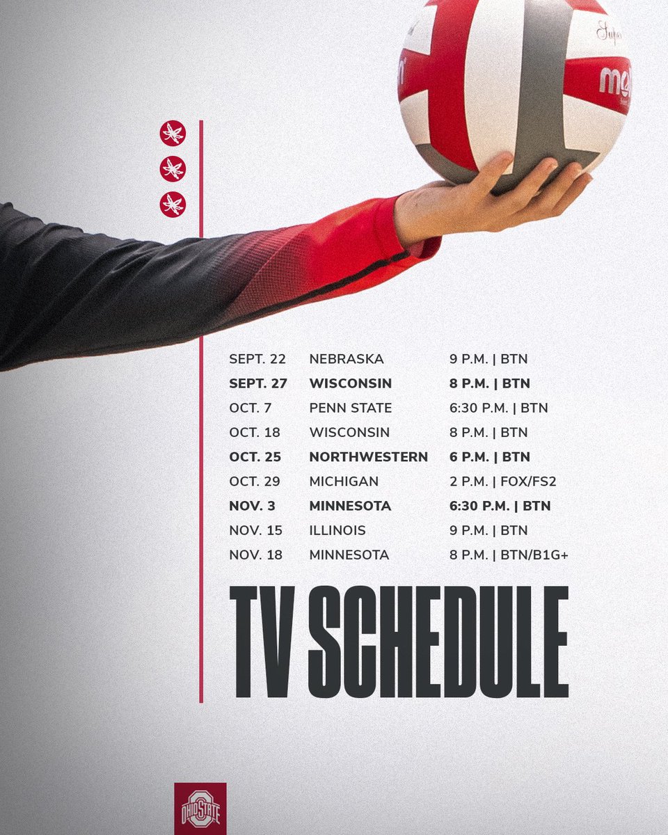 📺 You won’t need to run very far to catch the VolleyBucks this year. Check out our TV schedule

#Team54 #GoBucks
